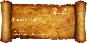 Musch Leó névjegykártya